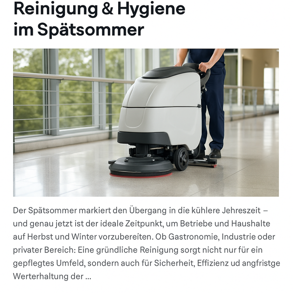 Die richtige Reinigung & Hygiene im Spätsommer