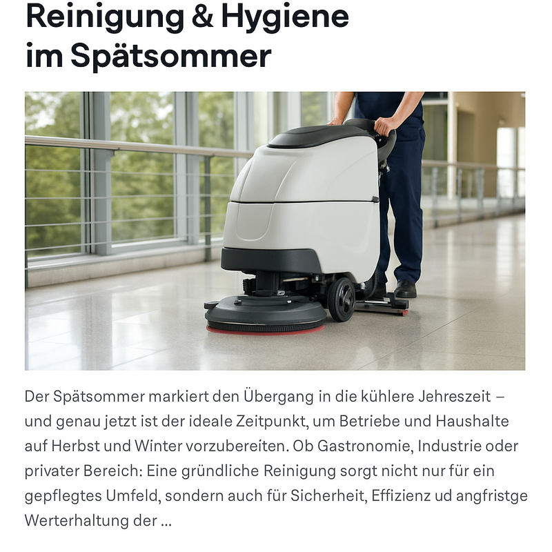 Die richtige Reinigung & Hygiene im Spätsommer