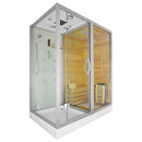 Mazur MO-1752W RECHTES TRIO, Trockensauna, Dampfsauna und Duschkabine 180 x 110 x 223 cm