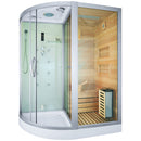 Mazur MO-1751W RECHTES TRIO, Trockensauna, Dampfsauna und Duschkabine 180 x 110 x 223 cm
