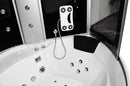 Mazur MO-08150S Schwarze Spa-Badezimmerkabine mit Hydromassage- und Dampfsaunafunktion, 150 x 150 x 220 cm
