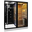 Mazur MO-1752B RECHTES TRIO, Trockensauna, Dampfsauna und Duschkabine 180 x 110 x 223 cm