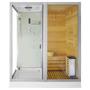 Mazur MO-1752W RECHTES TRIO, Trockensauna, Dampfsauna und Duschkabine 180 x 110 x 223 cm