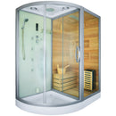Mazur MO-1751W RECHTES TRIO, Trockensauna, Dampfsauna und Duschkabine 180 x 110 x 223 cm