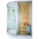 Mazur MO-1751W RECHTES TRIO, Trockensauna, Dampfsauna und Duschkabine 180 x 110 x 223 cm