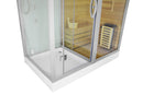 Mazur MO-1752W RECHTES TRIO, Trockensauna, Dampfsauna und Duschkabine 180 x 110 x 223 cm