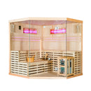 Mazur MO-EA5CS Trockensauna mit HARVIA 8 kW Heizgerät und Salzstein 200 x 200 x 200 cm