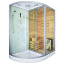 Mazur MO-1751W RECHTES TRIO, Trockensauna, Dampfsauna und Duschkabine 180 x 110 x 223 cm