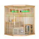 Mazur MO-EA3CS Trockensauna mit HARVIA 6 kW Heizgerät, Salzstein und Wandisolierung 150 x 150 x 200 cm