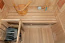 Mazur MO-EA2S Trockensauna mit HARVIA 3,5 kW Heizgerät, Salzstein und Wandisolierung 120 x 105 x 190 cm