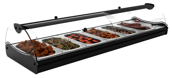 Neumärker Buffet-Warmhaltevitrine Baño Maria 6 | Mit Frontklappen zur Selbstbedienung