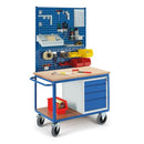 Rollcart Werkstattwagen mit Schubladenschrank 2x Lochplatten 1x Schlitzplatte 1150x700