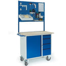 Rollcart Werkstattwagen mit 4 Schubladen 1 Stahlschrank 2x Lochplatten 1000x600