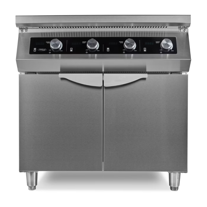 MAXIMA Gastro Induktionsherd - 4 Brenner - 70 cm Tief - mit Ständer