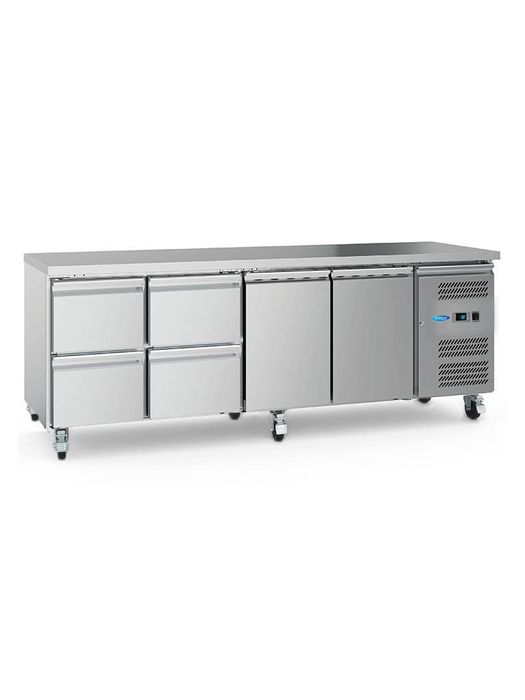 MAXIMA Gastro Kühltisch - 223 cm - 4 Türen