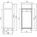 Vaiotec EASYLINE refrigerator 700 / 1-door GN2/1 - Monoblock