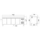 Vaiotec EASYLINE refrigerated counter 700 / 4-door incl. upstand - Monoblock