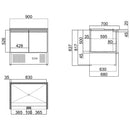Vaiotec EASYLINE Saladette 700 / 2-fold with hinged lid 