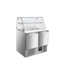 Vaiotec EASYLINE Saladette 700 / 2-compartment with square glass top