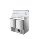 Vaiotec EASYLINE Saladette 700 / 2-compartment with square glass top