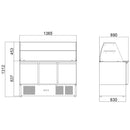 Vaiotec EASYLINE Saladette 700 / 3-compartment with square glass top