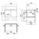 Vaiotec EASYLINE Pizza Saladette 700 / 2-compartment - with 2 doors