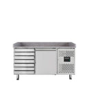 Vaiotec EASYLINE pizza cooling table 800 / 1 door &amp; 7 drawers "grey"