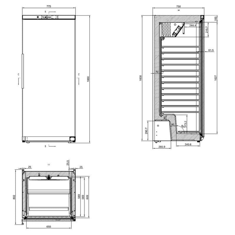 Vaiotec EASYLINE Lagertiefkühlschrank ABS / 580