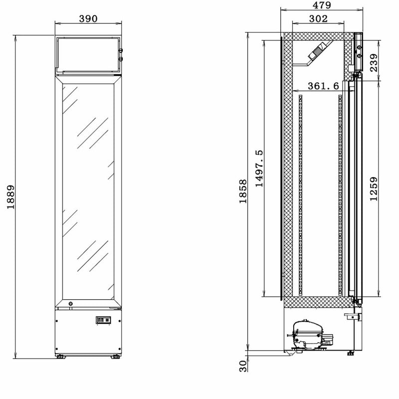 Vaiotec TOPLINE Getränkekühlschrank 160 Slim