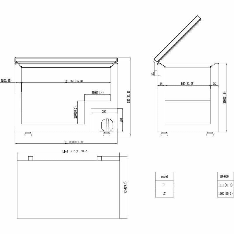 Vaiotec EASYLINE Tiefkühltruhe 650 mit Klappdeckel