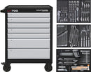 KRAFTWERK LT LINE workshop trolley LT700, 7 drawers, 153-piece set.