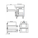 Vaiotec TOPLINE refrigerated table 700 / 2-way GN1/1 with 2 drawers / 1 door &amp; upstand