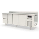 Vaiotec TOPLINE refrigerated table 700 / 4-way GN1/1 with 2 drawers / 3 doors &amp; upstand