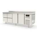 Vaiotec TOPLINE refrigerated table 700 / 4-way GN1/1 with 4 drawers / 2 doors &amp; upstand