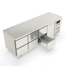 Vaiotec TOPLINE refrigerated table 700 / 4-way GN1/1 with 6 drawers / 1 door