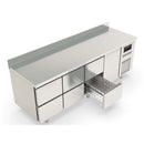 Vaiotec TOPLINE refrigerated table 700 / 4-way GN1/1 with 6 drawers / 1 door &amp; upstand