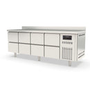 Vaiotec TOPLINE refrigerated table 700 / 4-way GN1/1 with 8 drawers &amp; upstand