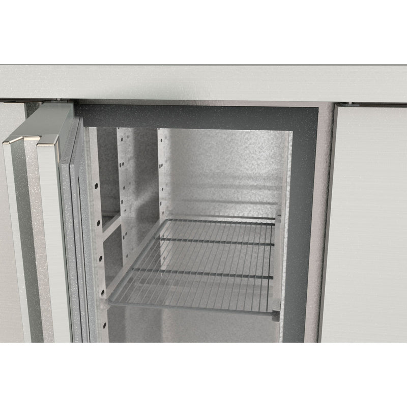 Vaiotec TOPLINE freezer table 700 / 2-compartment GN1/1 with 2 doors &amp; upstand