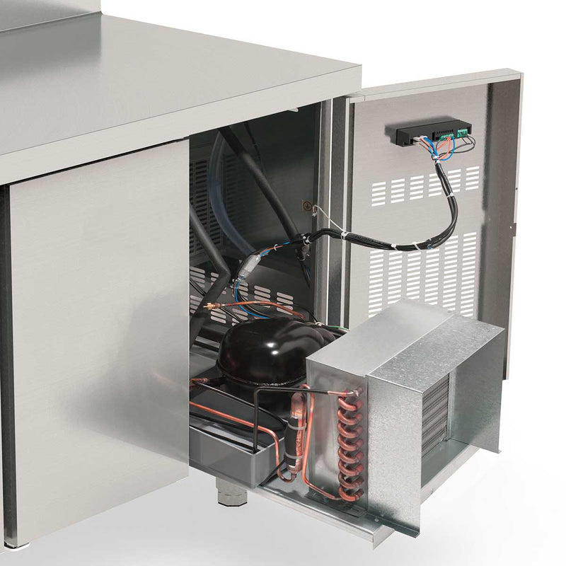 Vaiotec TOPLINE freezer table 700 / 2-compartment GN1/1 with 2 doors &amp; upstand