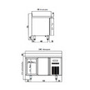 Vaiotec TOPLINE freezer table 700 / 2-compartment GN1/1 with 2 doors &amp; upstand
