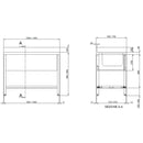 Vaiotec TOPLINE sink 700 / 1 basin right + draining board W:1000