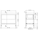 Vaiotec TOPLINE sink 700 / 1 basin left + draining board W:1200
