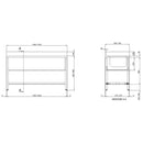 Vaiotec TOPLINE sink 700 / 2 bowls right + draining board W:1800