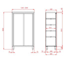 Vaiotec TOPLINE tall cabinet 600 / 2 sliding doors W:1200