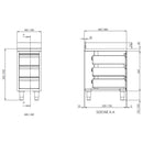 Vaiotec TOPLINE drawer cabinet 700 / 3 drawers &amp; upstand W:400