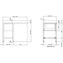 Vaiotec TOPLINE sink center 700 / 1 basin on the left B: 1200