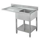 Vaiotec TOPLINE sink center 700 / 1 bowl right W:1400