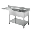 Vaiotec TOPLINE sink center 700 / 2 bowls right W:2000