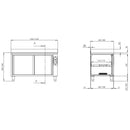 Vaiotec TOPLINE warming cabinet 600 / 2 sliding doors &amp; upstand W:1800