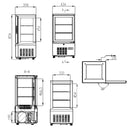 Vaiotec TOPLINE refrigerated display case 2-compartment / 56 liters "white"